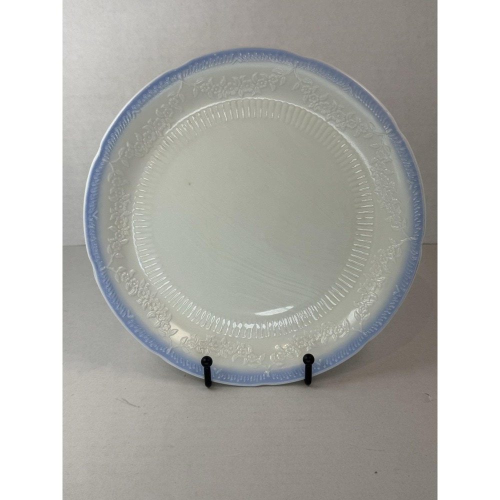 Anchor Hocking Fire King Alice Vitrock Blue Trim 9" Dinner Plate